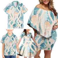 Hawaii Lei Seashells Starfish Family Matching Off Shoulder Short Dress and Hawaiian Shirt Fresh Summer Vibe LT01 - Polynesian Pride