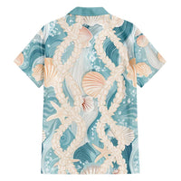 Hawaii Lei Seashells Starfish Family Matching Off Shoulder Short Dress and Hawaiian Shirt Fresh Summer Vibe LT01 - Polynesian Pride