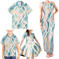 Hawaii Lei Seashells Starfish Family Matching Tank Maxi Dress and Hawaiian Shirt Fresh Summer Vibe LT01 - Polynesian Pride