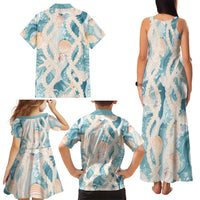 Hawaii Lei Seashells Starfish Family Matching Tank Maxi Dress and Hawaiian Shirt Fresh Summer Vibe LT01 - Polynesian Pride
