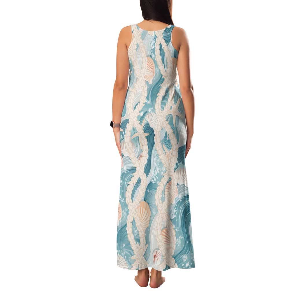 Hawaii Lei Seashells Starfish Family Matching Tank Maxi Dress and Hawaiian Shirt Fresh Summer Vibe LT01 - Polynesian Pride