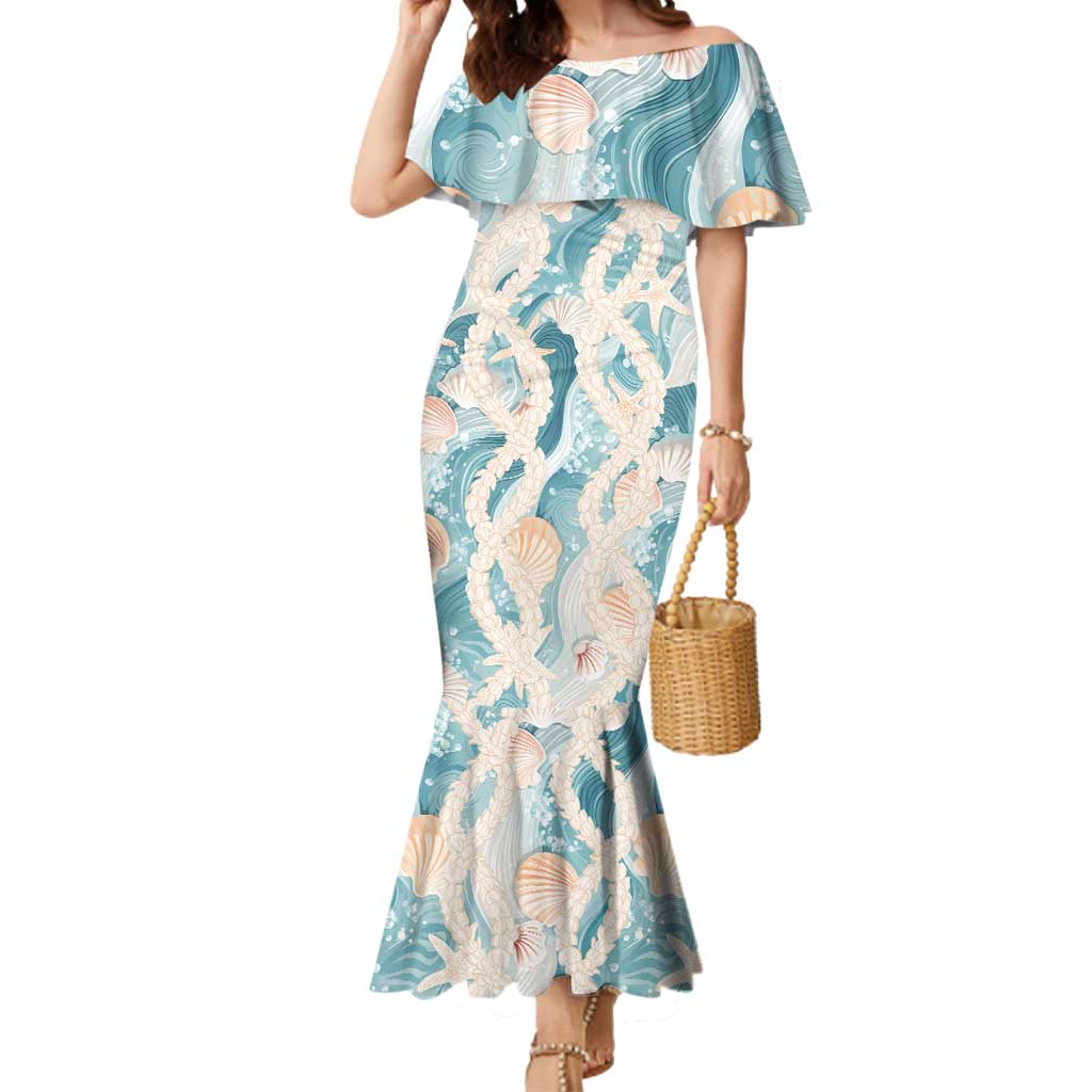 Hawaii Lei Seashells Starfish Mermaid Dress Fresh Summer Vibe - Polynesian Pride