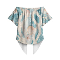 Hawaii Lei Seashells Starfish Off Shoulder Wrap Waist Top Fresh Summer Vibe LT01 - Polynesian Pride