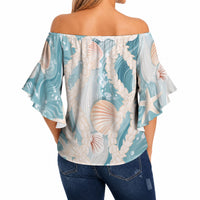 Hawaii Lei Seashells Starfish Off Shoulder Wrap Waist Top Fresh Summer Vibe LT01 - Polynesian Pride