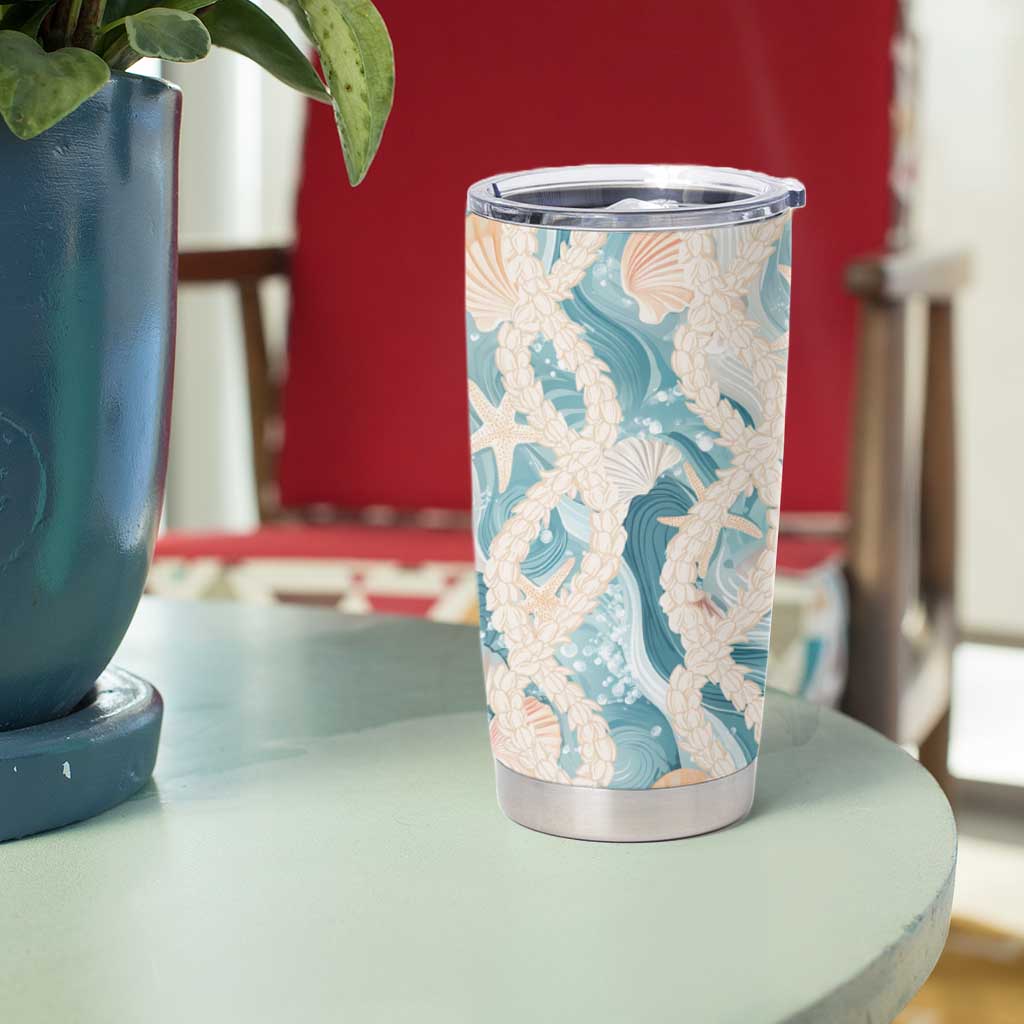 Hawaii Lei Seashells Starfish Tumbler Cup Fresh Summer Vibe - Polynesian Pride