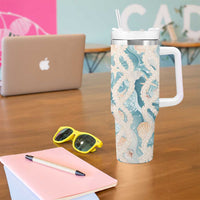 Hawaii Lei Seashells Starfish Tumbler With Handle Fresh Summer Vibe LT01 - Polynesian Pride
