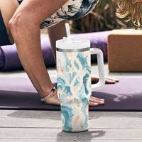 Hawaii Lei Seashells Starfish Tumbler With Handle Fresh Summer Vibe LT01 - Polynesian Pride