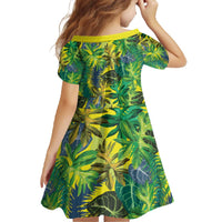 Hawaii Summer Tropical Leaves Family Matching Off The Shoulder Long Sleeve Dress and Hawaiian Shirt LT01 - Polynesian Pride