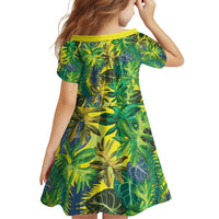 Hawaii Summer Tropical Leaves Family Matching Off Shoulder Short Dress and Hawaiian Shirt LT01 - Polynesian Pride