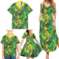 Hawaii Summer Tropical Leaves Family Matching Summer Maxi Dress and Hawaiian Shirt LT01 - Polynesian Pride
