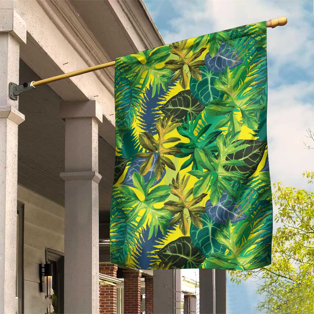 Hawaii Summer Tropical Leaves Garden Flag LT01 House Flag Yellow - Polynesian Pride
