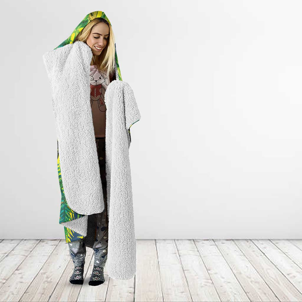 Hawaii Summer Tropical Leaves Hooded Blanket - Polynesian Pride