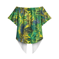 Hawaii Summer Tropical Leaves Off Shoulder Wrap Waist Top LT01 - Polynesian Pride