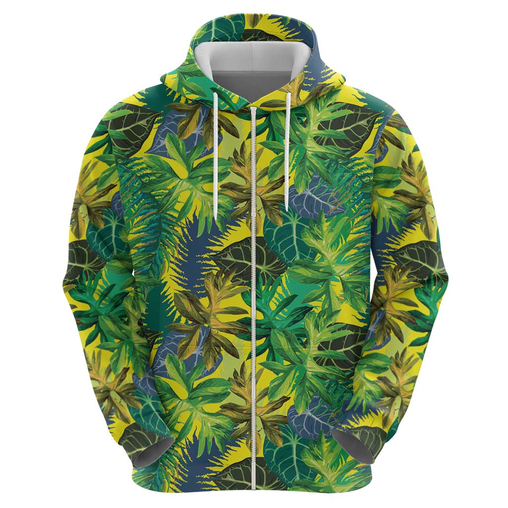 Hawaii Summer Tropical Leaves Zip Hoodie LT01 - Polynesian Pride