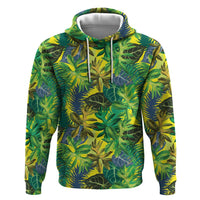 Hawaii Summer Tropical Leaves Zip Hoodie LT01 Pullover Hoodie Yellow - Polynesian Pride