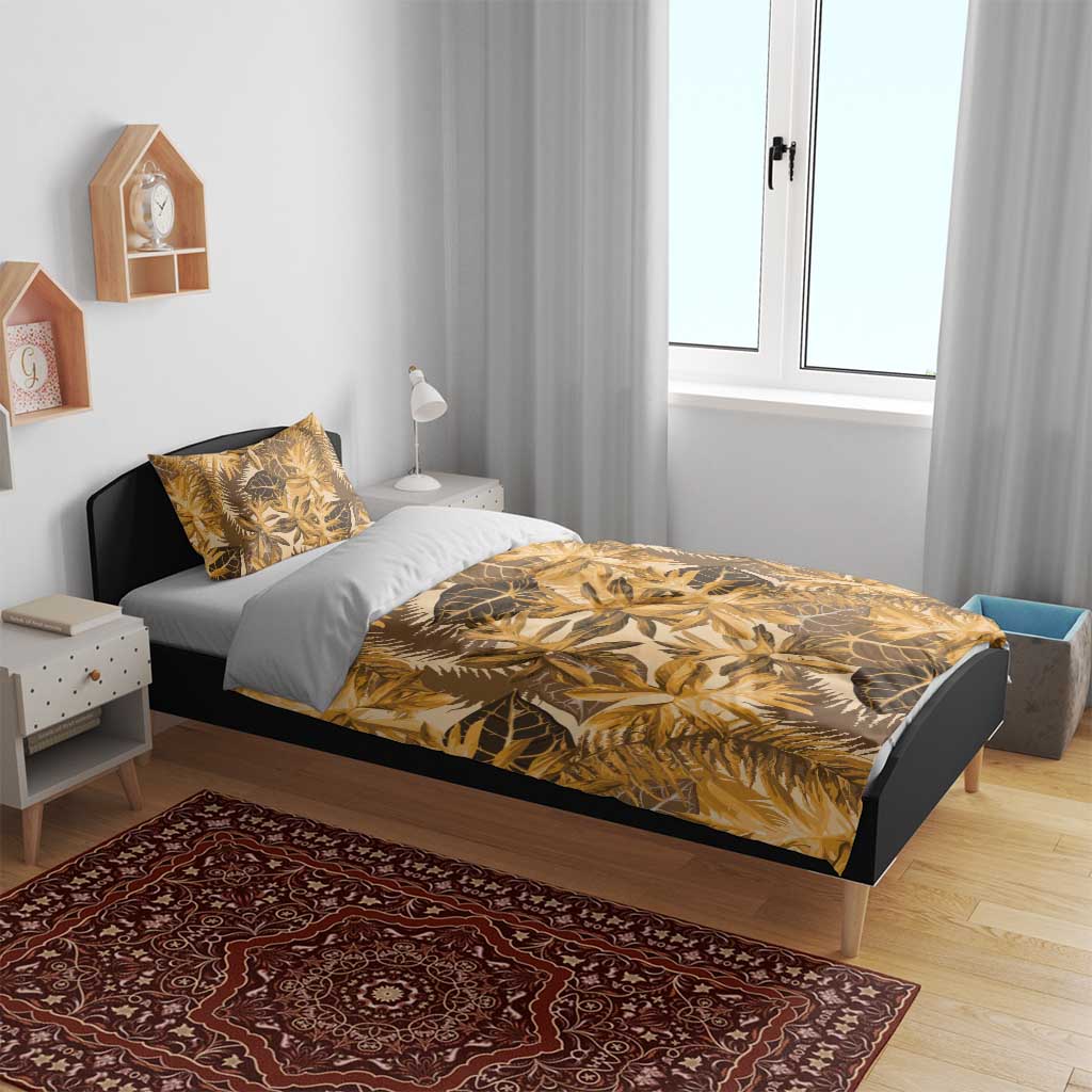 Hawaii Gold Tropical Leaves Bedding Set - Polynesian Pride