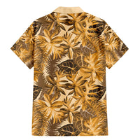 Hawaii Gold Tropical Leaves Family Matching Mermaid Dress and Hawaiian Shirt LT01 - Polynesian Pride