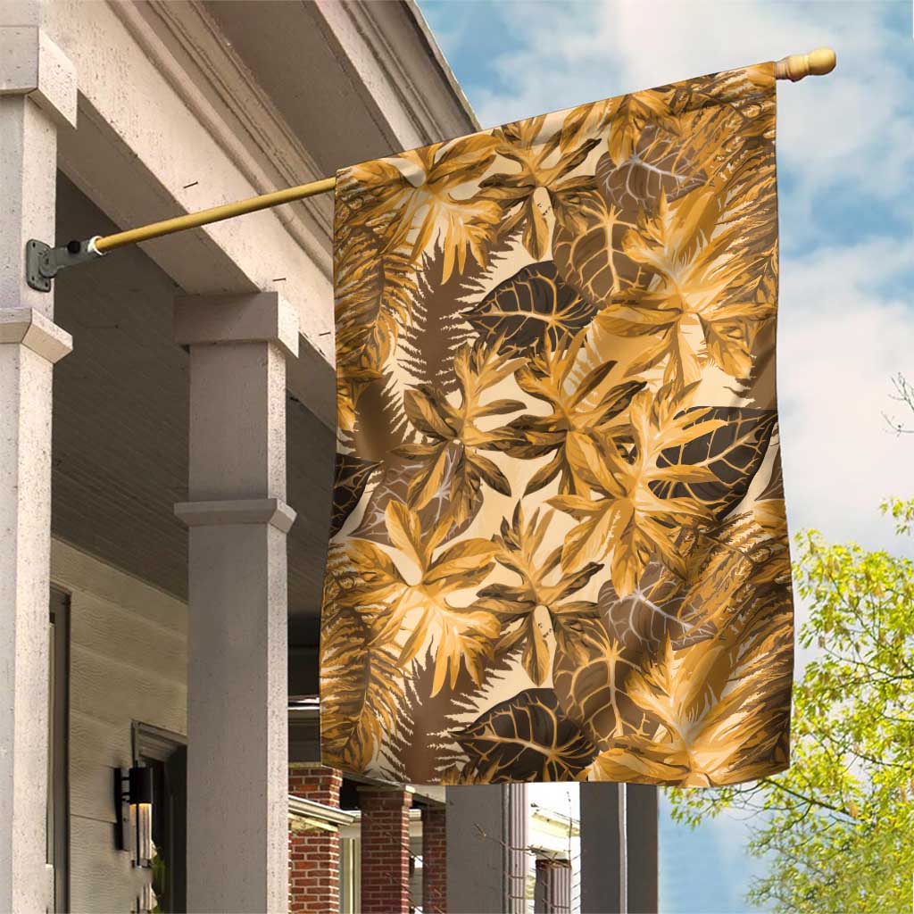 Hawaii Gold Tropical Leaves Garden Flag LT01 House Flag Gold - Polynesian Pride