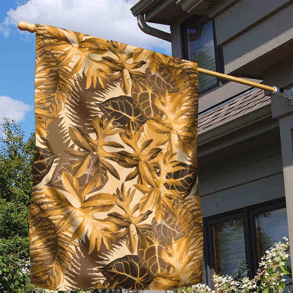Hawaii Gold Tropical Leaves Garden Flag LT01 - Polynesian Pride