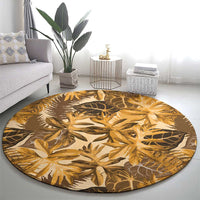 Hawaii Gold Tropical Leaves Round Carpet LT01 - Polynesian Pride