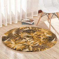 Hawaii Gold Tropical Leaves Round Carpet LT01 - Polynesian Pride
