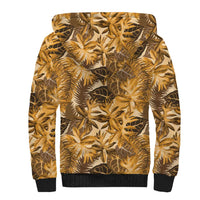 Hawaii Gold Tropical Leaves Sherpa Hoodie LT01 - Polynesian Pride
