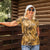 Hawaii Gold Tropical Leaves Women Polo Shirt - Polynesian Pride