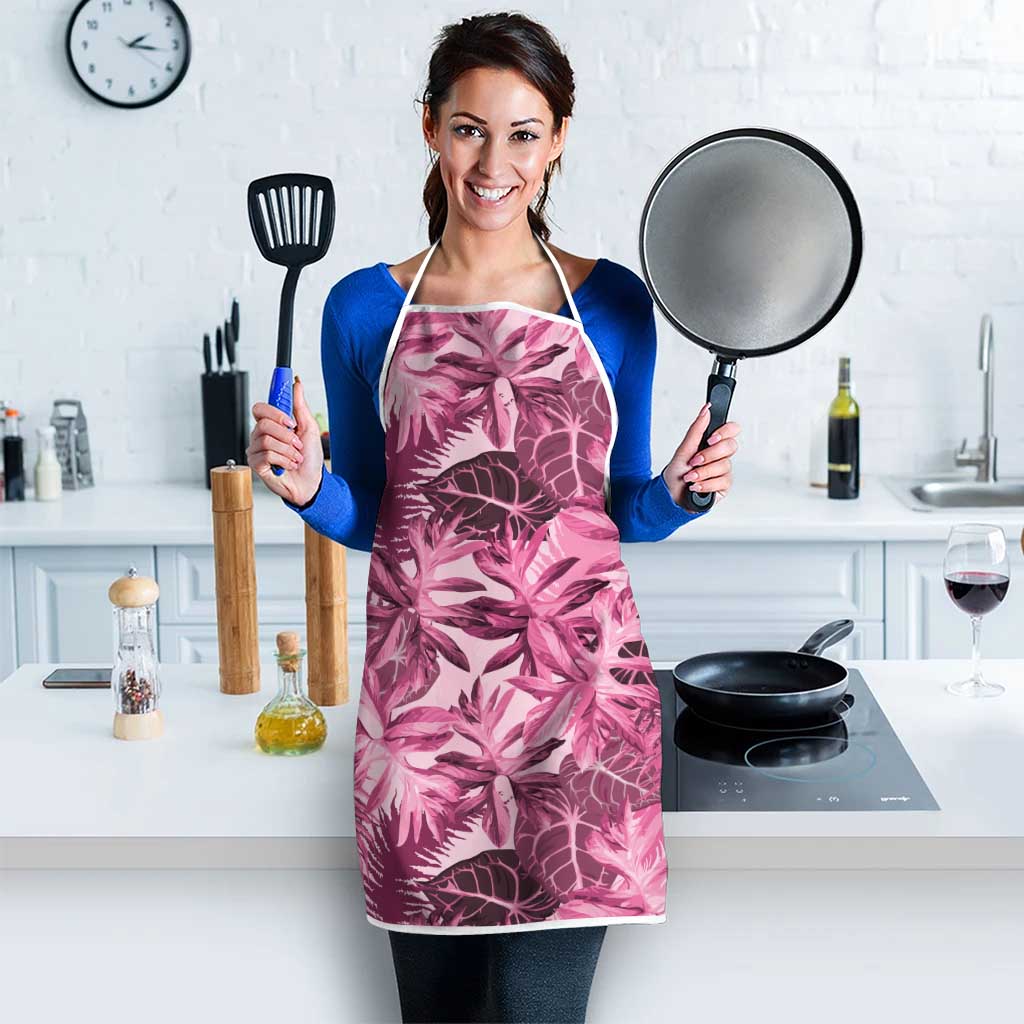 Hawaii Pink Tropical Leaves Apron - Polynesian Pride