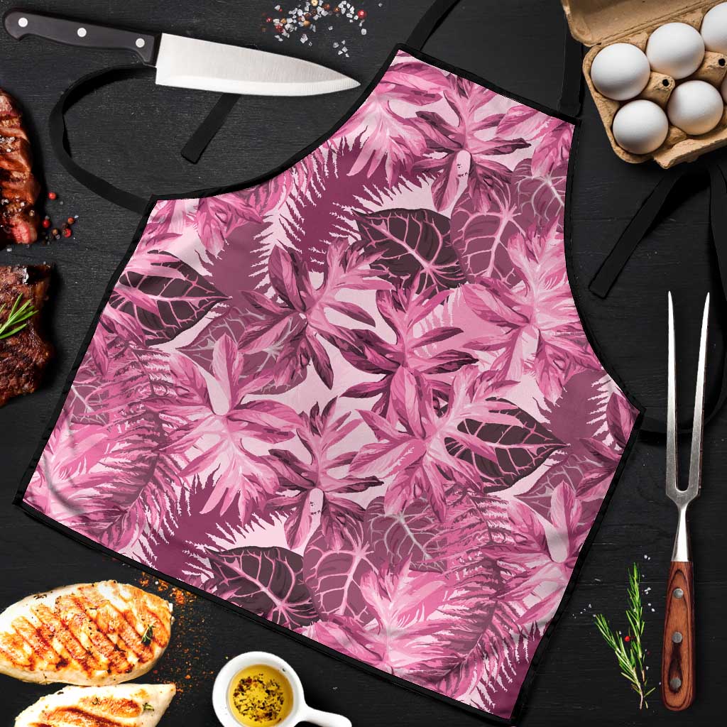 Hawaii Pink Tropical Leaves Apron - Polynesian Pride