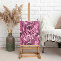 Hawaii Pink Tropical Leaves Canvas Wall Art - Polynesian Pride