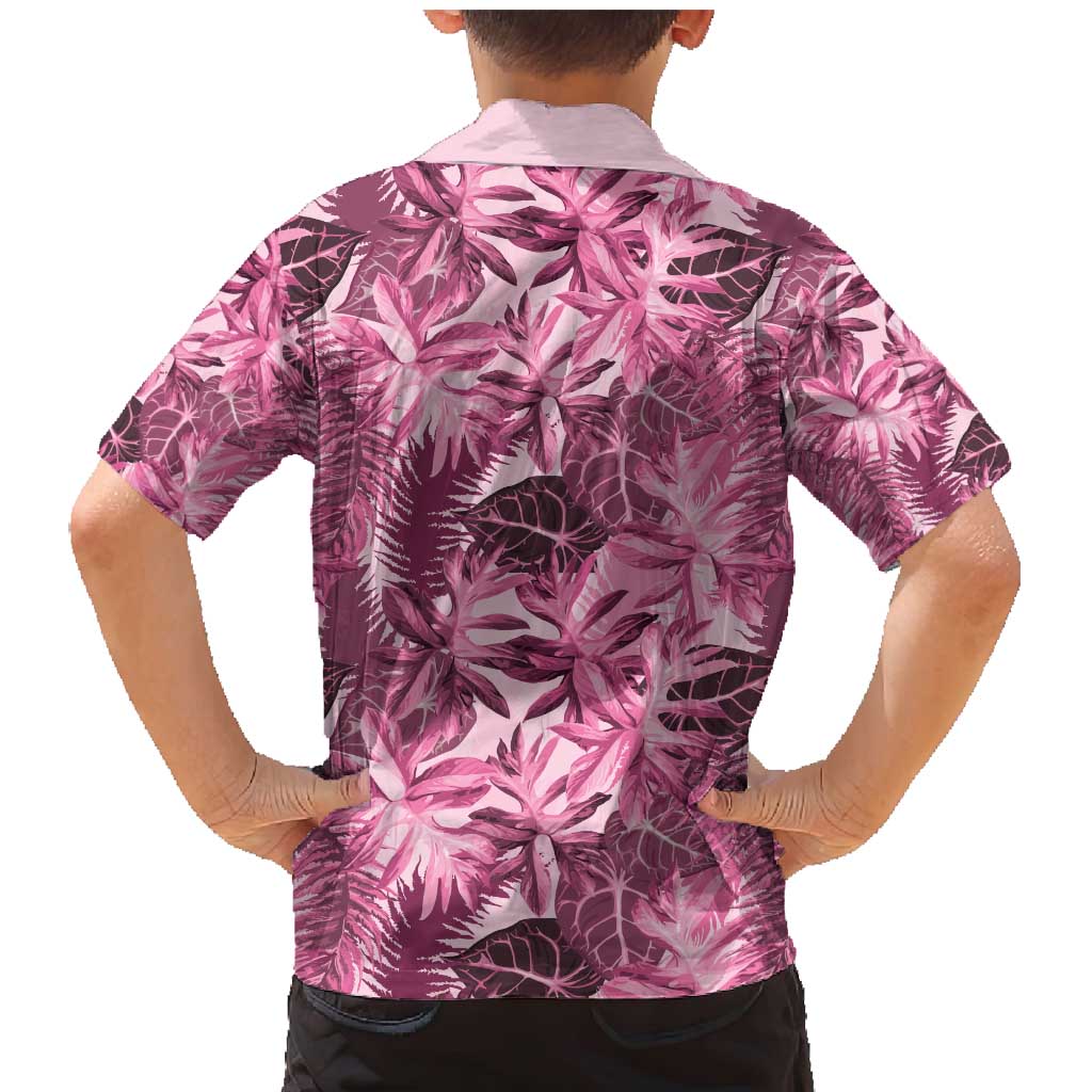 Hawaii Pink Tropical Leaves Family Matching Mermaid Dress and Hawaiian Shirt LT01 - Polynesian Pride