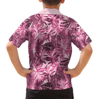 Hawaii Pink Tropical Leaves Family Matching Off Shoulder Maxi Dress and Hawaiian Shirt LT01 - Polynesian Pride