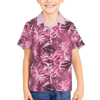 Hawaii Pink Tropical Leaves Family Matching Summer Maxi Dress and Hawaiian Shirt LT01 Son's Shirt Pink - Polynesian Pride