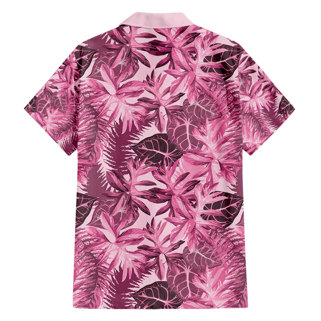 Hawaii Pink Tropical Leaves Family Matching Tank Maxi Dress and Hawaiian Shirt LT01 - Polynesian Pride