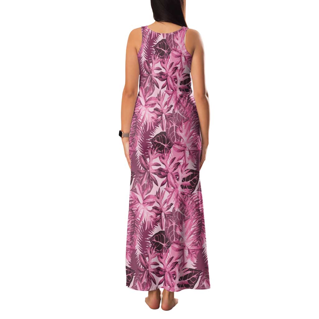 Hawaii Pink Tropical Leaves Family Matching Tank Maxi Dress and Hawaiian Shirt LT01 - Polynesian Pride