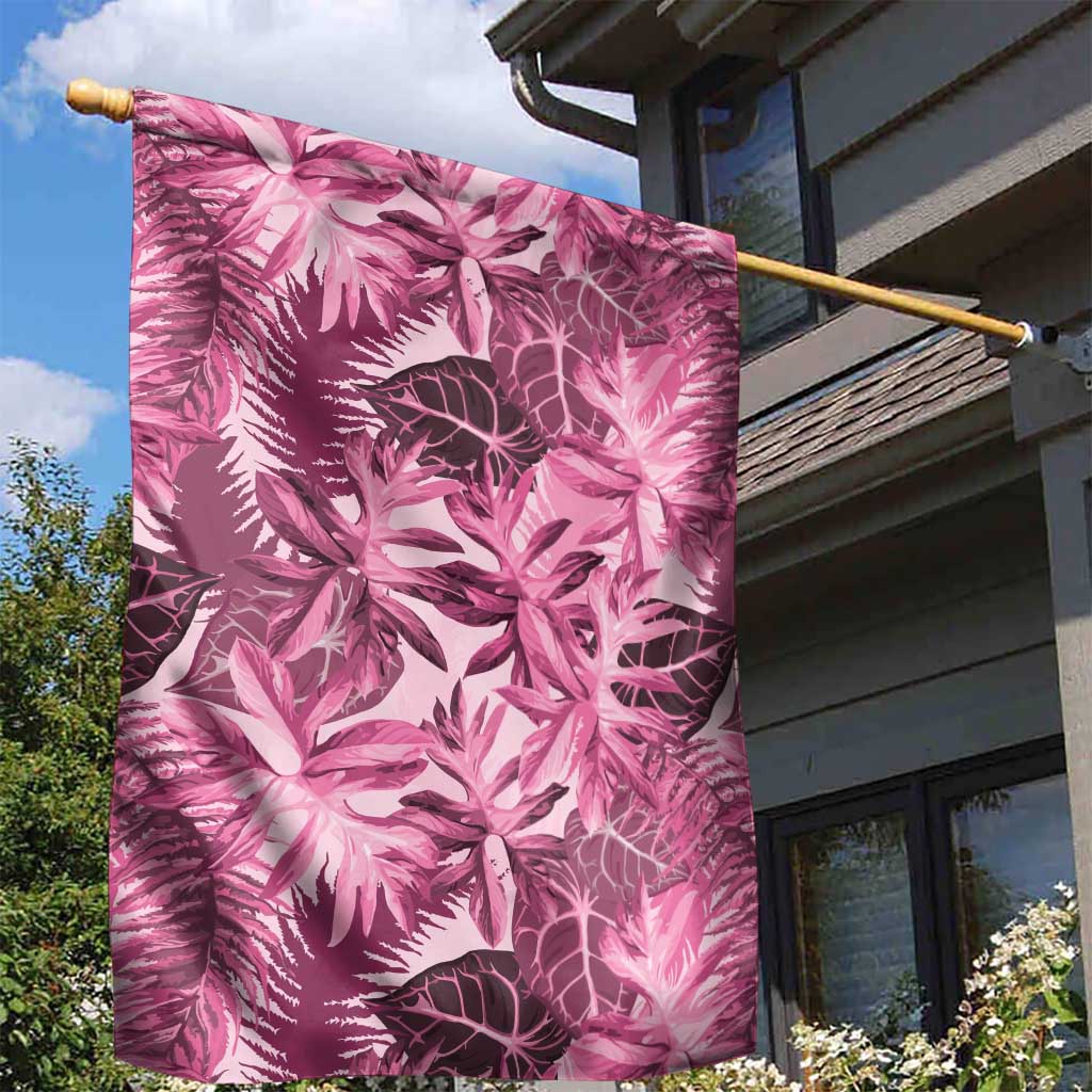 Hawaii Pink Tropical Leaves Garden Flag LT01 - Polynesian Pride