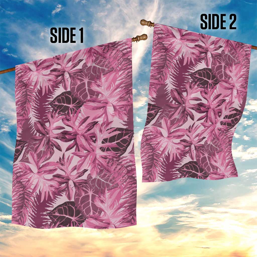 Hawaii Pink Tropical Leaves Garden Flag LT01 - Polynesian Pride