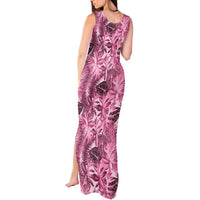 Hawaii Pink Tropical Leaves Tank Maxi Dress - Polynesian Pride