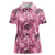 Hawaii Pink Tropical Leaves Women Polo Shirt - Polynesian Pride