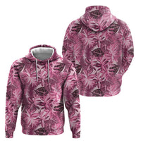 Hawaii Pink Tropical Leaves Zip Hoodie LT01 - Polynesian Pride