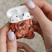 Hawaii Red Brown Tropical Leaves AirPods Case - Polynesian Pride