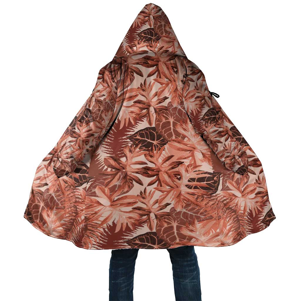 Hawaii Red Brown Tropical Leaves Cloak - Polynesian Pride