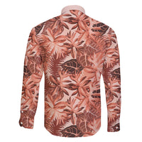 Hawaii Red Brown Tropical Leaves Family Matching Off Shoulder Maxi Dress and Hawaiian Shirt LT01 - Polynesian Pride