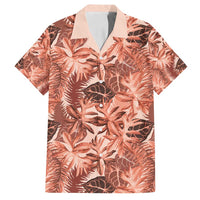 Hawaii Red Brown Tropical Leaves Family Matching Summer Maxi Dress and Hawaiian Shirt LT01 Dad's Shirt - Short Sleeve Brown - Polynesian Pride