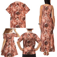 Hawaii Red Brown Tropical Leaves Family Matching Tank Maxi Dress and Hawaiian Shirt LT01 - Polynesian Pride