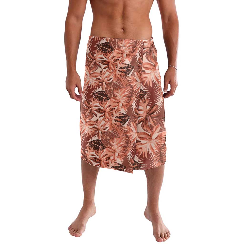 Hawaii Red Brown Tropical Leaves Lavalava - Polynesian Pride
