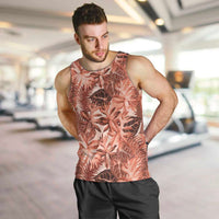 Hawaii Red Brown Tropical Leaves Men Tank Top - Polynesian Pride