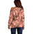 Hawaii Red Brown Tropical Leaves Off Shoulder Sweater - Polynesian Pride