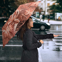 Hawaii Red Brown Tropical Leaves Umbrella - Polynesian Pride