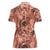 Hawaii Red Brown Tropical Leaves Women Polo Shirt - Polynesian Pride